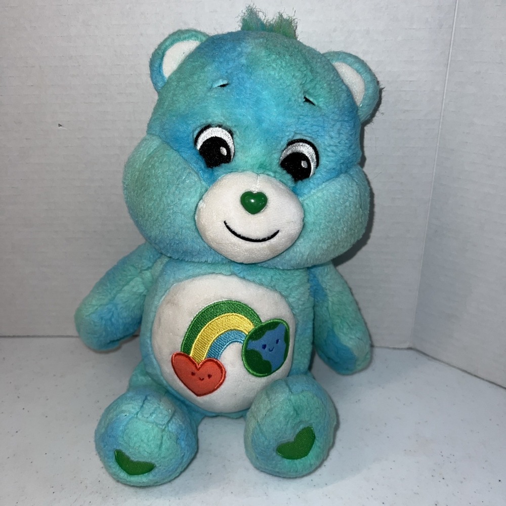 Care Bear Plush 14" Blue Green Tie Dye Earth Day 2021 Love the Planet Rainbow